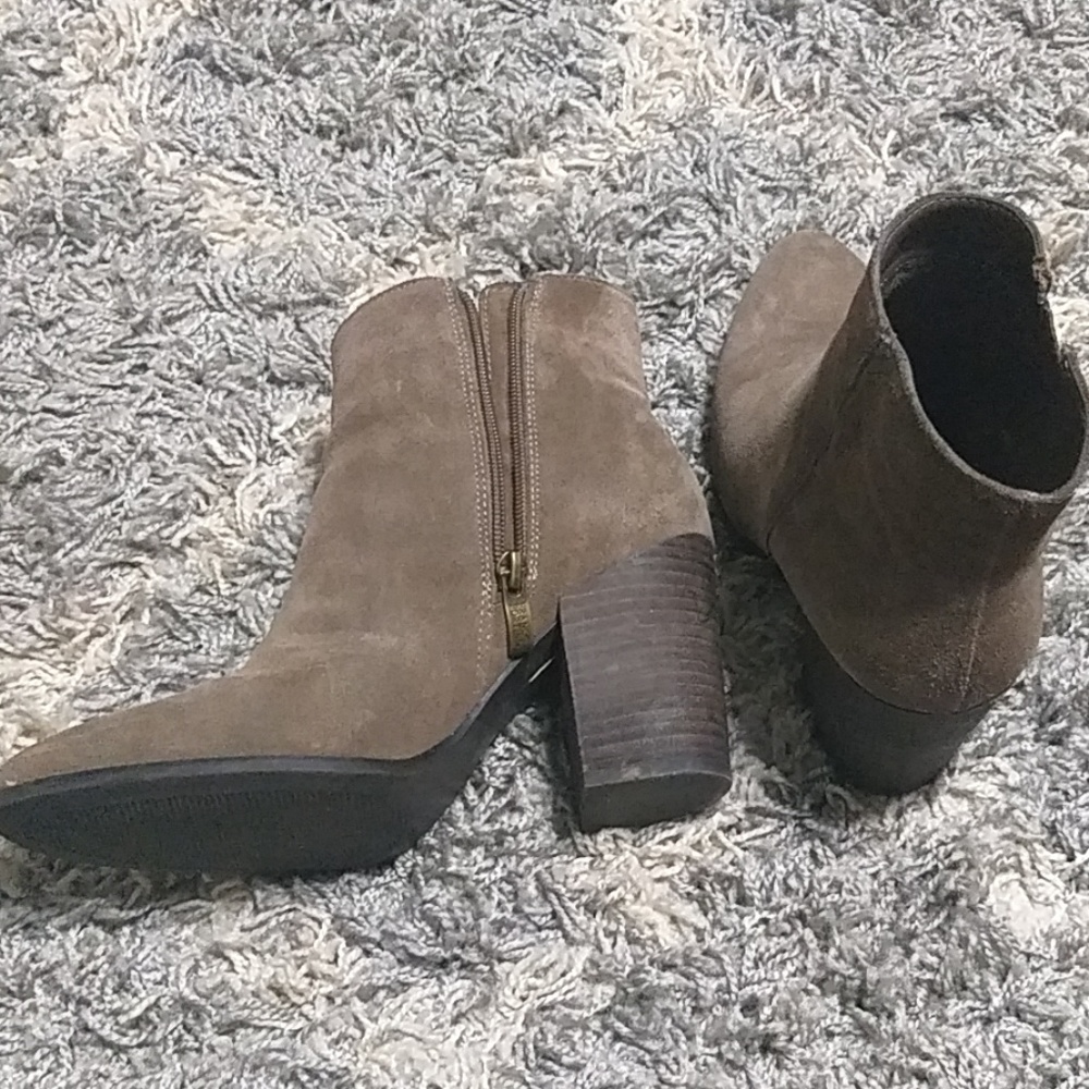 Franco Fortini Brown suede booties, 3 inch heel